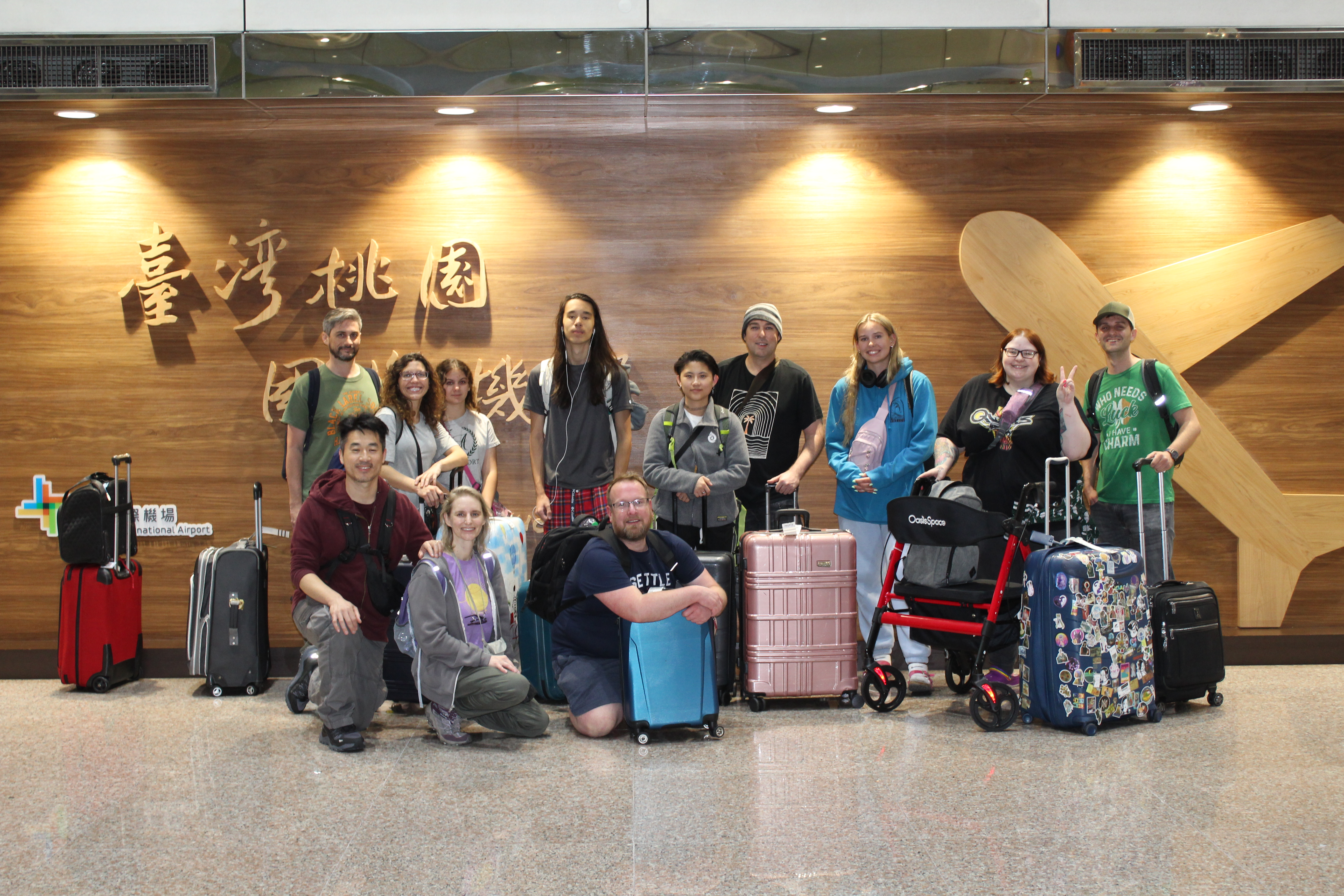 MLC students and staff group photo at Taiwan Taoyuan International Airport
