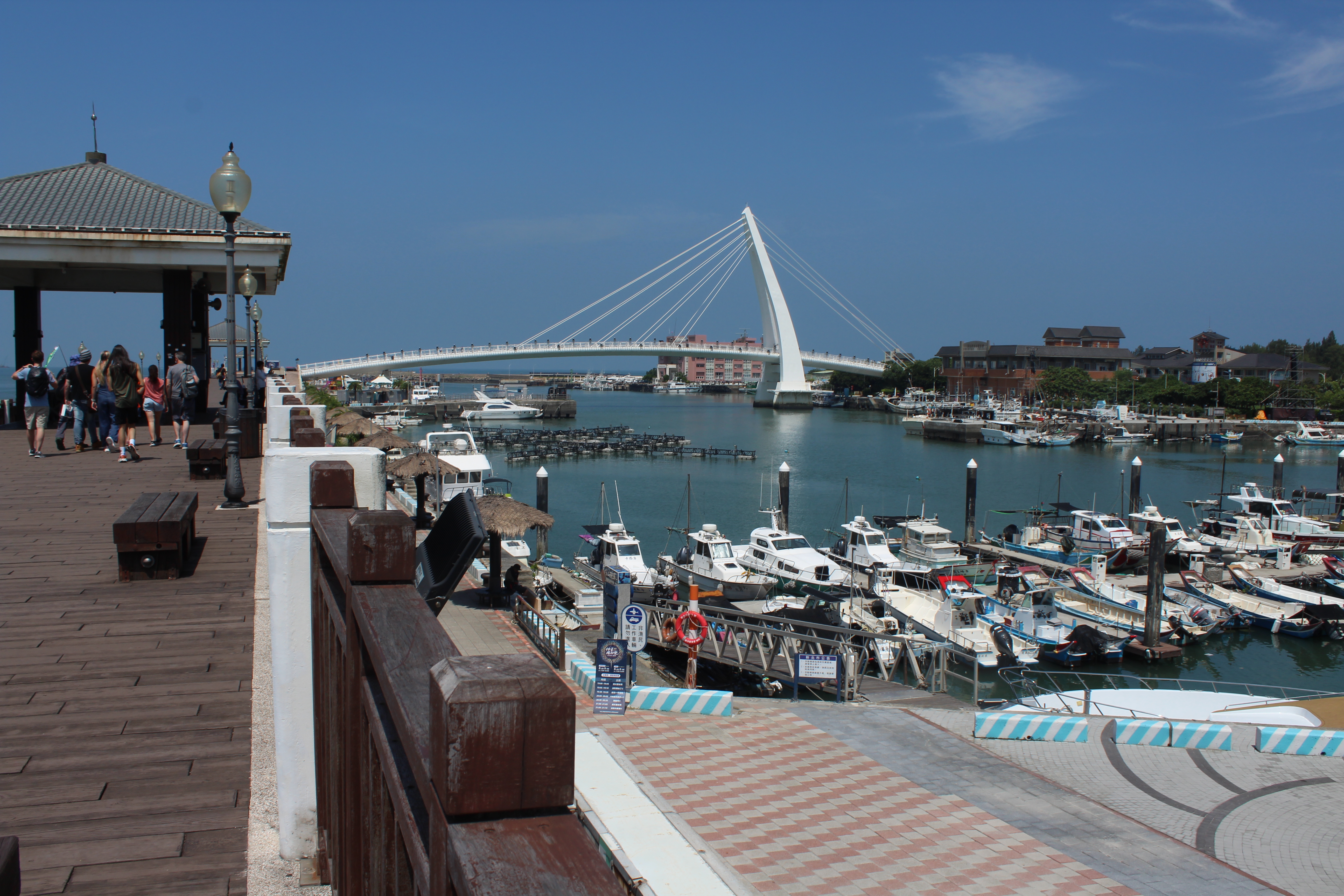 Scenic harbor and bridge at Tamsui, Taiwan