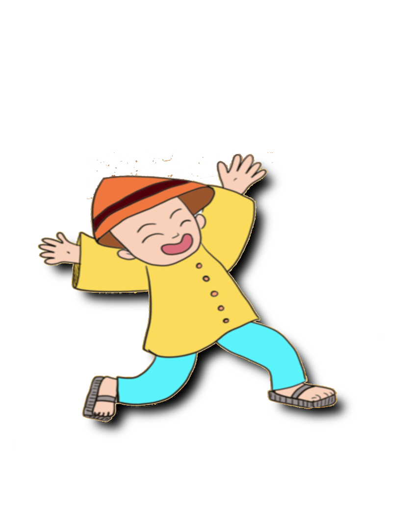 Mr. Lee illustration jumping happily